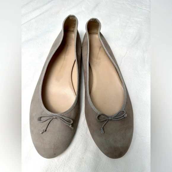 J. Crew Gray  Studded Suede Ballet Flats for Women Size 8 - Picture 2 of 8